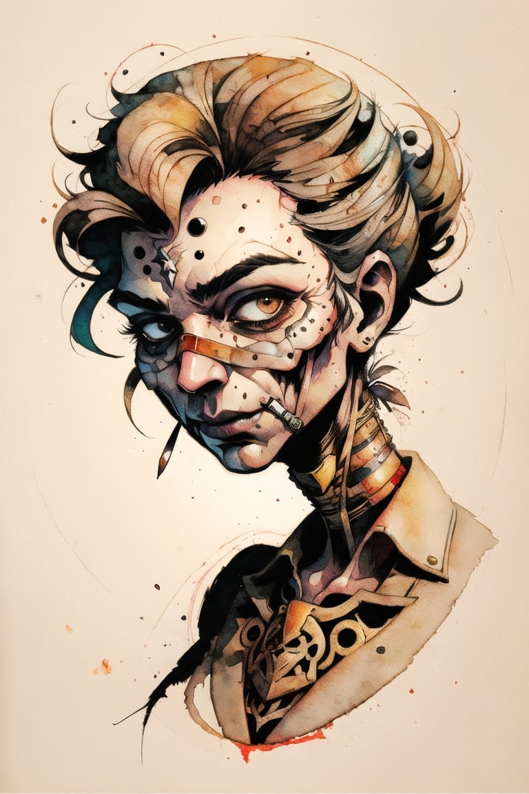 disney banksy art sticker, fantasy character, soul, digital illustration, comic book style, steampunk noir, perfect anatomy, centered, approaching perfection, dynamic, highly detailed, watercolor painting, artstation, concept art, soft, sharp focus, illustration, art by Carne Griffiths and Wadim Kashin, more realistic 