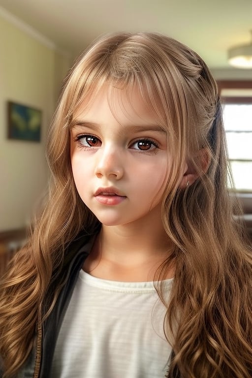  A realistic portrait of Eva, a 10-year-old girl, with soft lighting and delicate features, reminiscent of the works of John Singer Sargent and Edgar Degas. The girl's beauty is captured in intricate detail, showcasing her innocence and charm. This artwork is created using the Stable Diffusion text-to-image deep learning model, giving it a lifelike quality that rivals traditional oil paintings. The long shot composition allows for a full view of the girl's captivating expression.