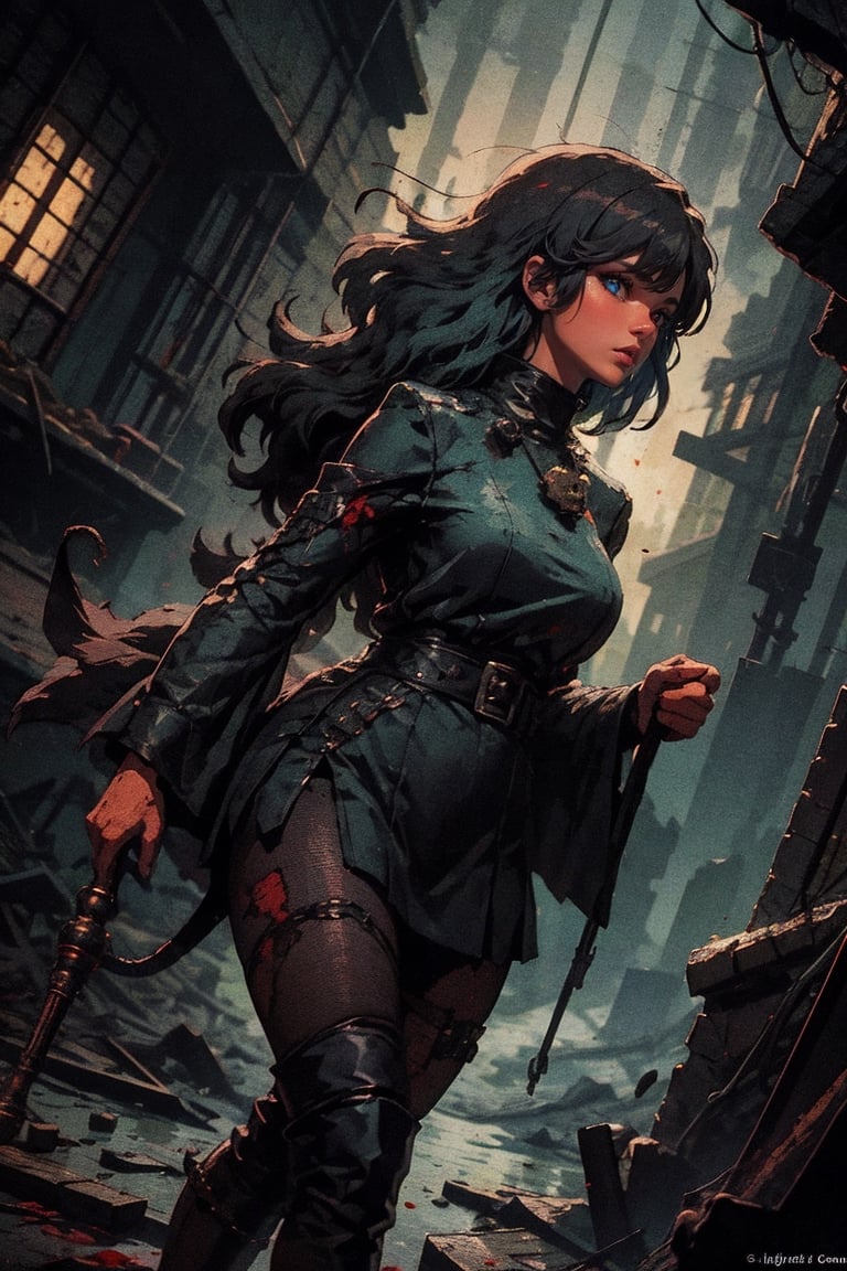 high quality, higher details, masterpiece, beautiful, 4k, 8k, epic ((full shot)), woman, ((short black hair)), warrior girl with long hair running in a ruined room using a broken beast and an echizero staff


exposure blend, medium shot, bokeh, (hdr:1.4), high contrast, (cinematic, teal and orange:0.85), (muted colors, dim colors, soothing tones:1.3), low angle saturation,from below, looking away, Shinkai makoto, //Lighting

Close-up of a mouth with blood-filled fangs and red lips.



,nodf_lora,sle