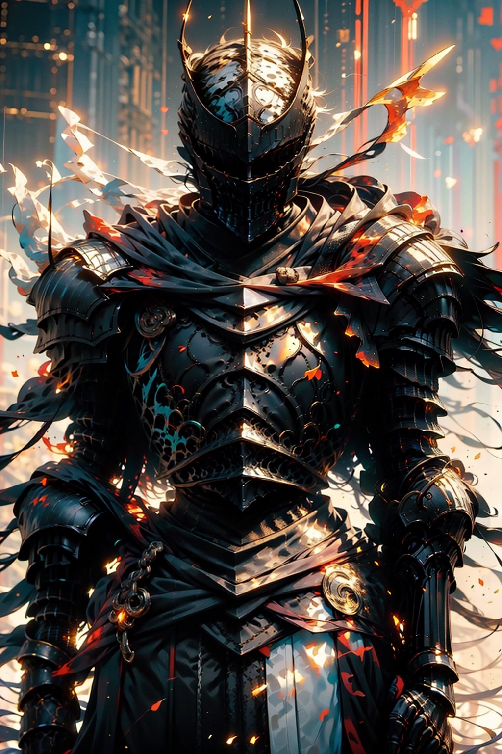high quality, higher details, masterpiece, beautiful, 4k, 8k, epic ((general plane shot)),

A furious ((male)) knight in armor covering his entire body walking calmly in a warm and sunny climate, well lit with vegetation around him.

exposure blend, medium shot, bokeh, (hdr:1.4), high contrast, (cinematic, teal and orange:0.85), (muted colors, dim colors, soothing tones:1.3), low angle saturation,from below, looking away, Shinkai makoto, 

//Lighting 
atmospheric lighting, volumetric lighting, light_particles, soft light, soft shadow, fine detailed, volumetric top lighting,SharpEyess,fantasy,2B,Soul_of_Cinder,wrenchsmechs,nodf_lora,WARFRAME,Angel,knight,xuer Angel of the exotic wind,helm
