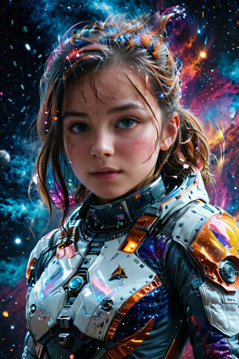 (masterpiece:1.4), ((best quality, 8k, ultra-detailed)), 1girl, space suit, outer space, giant galaxies swirling in the background, twinkling stars, emotional scene, endless colors, endless depth, perfect lighting, dramatic shadows, superlative technique, ultimate composition, supreme work of art, (chaos:1.4)