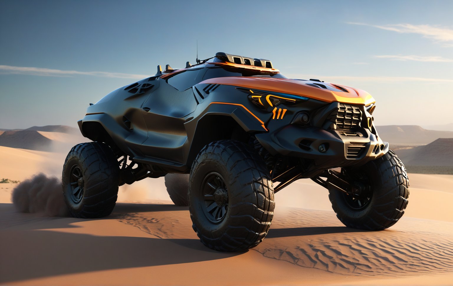 Masterpiece, 4k, High Resolution, Octane Render, Unreal Engine 5, Award Winning, Dramatic Lighting, Intricate, 8k Highly Professional Detail, HDR, Smooth, Sharp Focus, Illustration, Unreal Engine 5, Octane Render, Cinematic Light, dynamic volumetric lighting, Off-road suspension,baja, Armored vehicle,suv, all-terrain vehicle, concept, science fiction, (f150:0.2),oshkosh m-atv jltv,humvee, Knight XV ,future,c_car,JB64,TechStreetwear,ROBOT,exosuit,mecha\(hubggirl)\,NGC