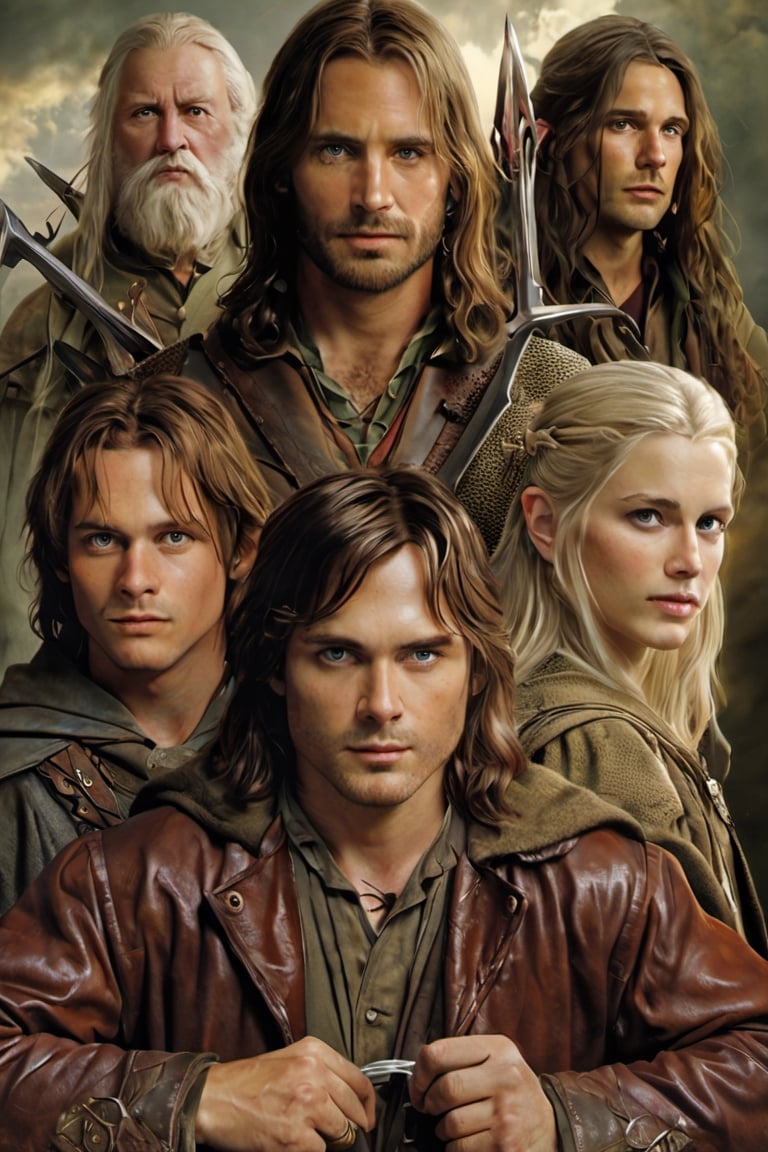 Famous fantasy literary works (Lord of the Rings), Aragorn, Gimli, Legolas