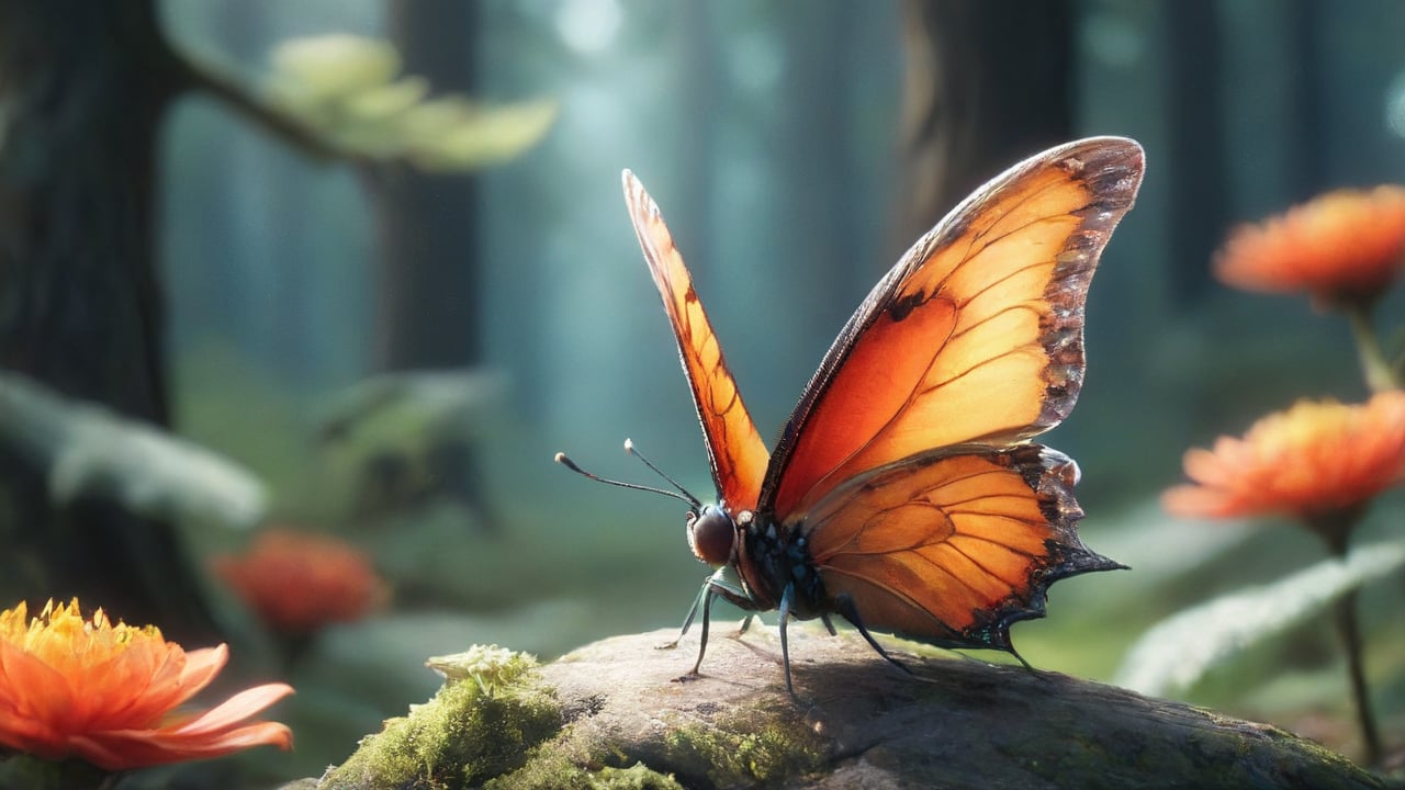 flower, wings, tree, no humans, bug, butterfly, nature, forest, flying, butterfly wings