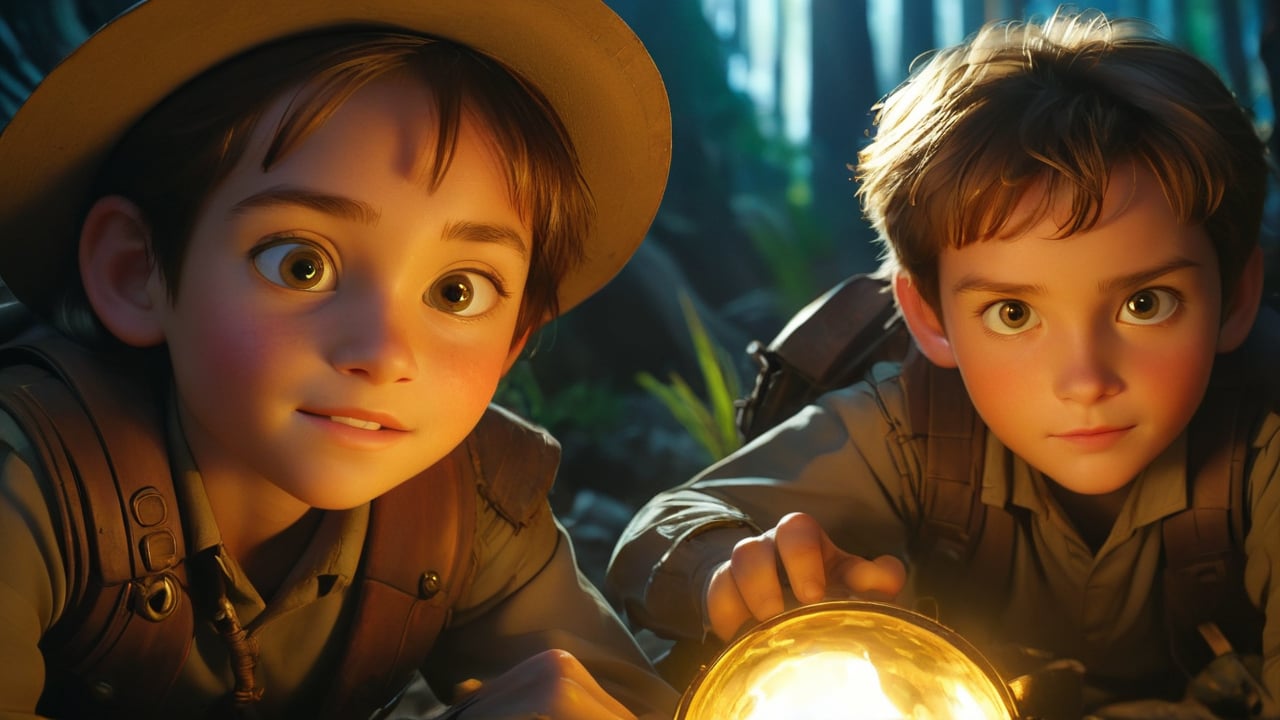/create prompt: The final shot shows the glow of the treasure casting warm light on the explorers' faces, their smiles revealing endless anticipation for future adventures, captured in a close-up shot. -neg an unlit treasure -camera zoom out -fps 24 -gs 16 -motion 1 -style: HD movies -ar 16:9
