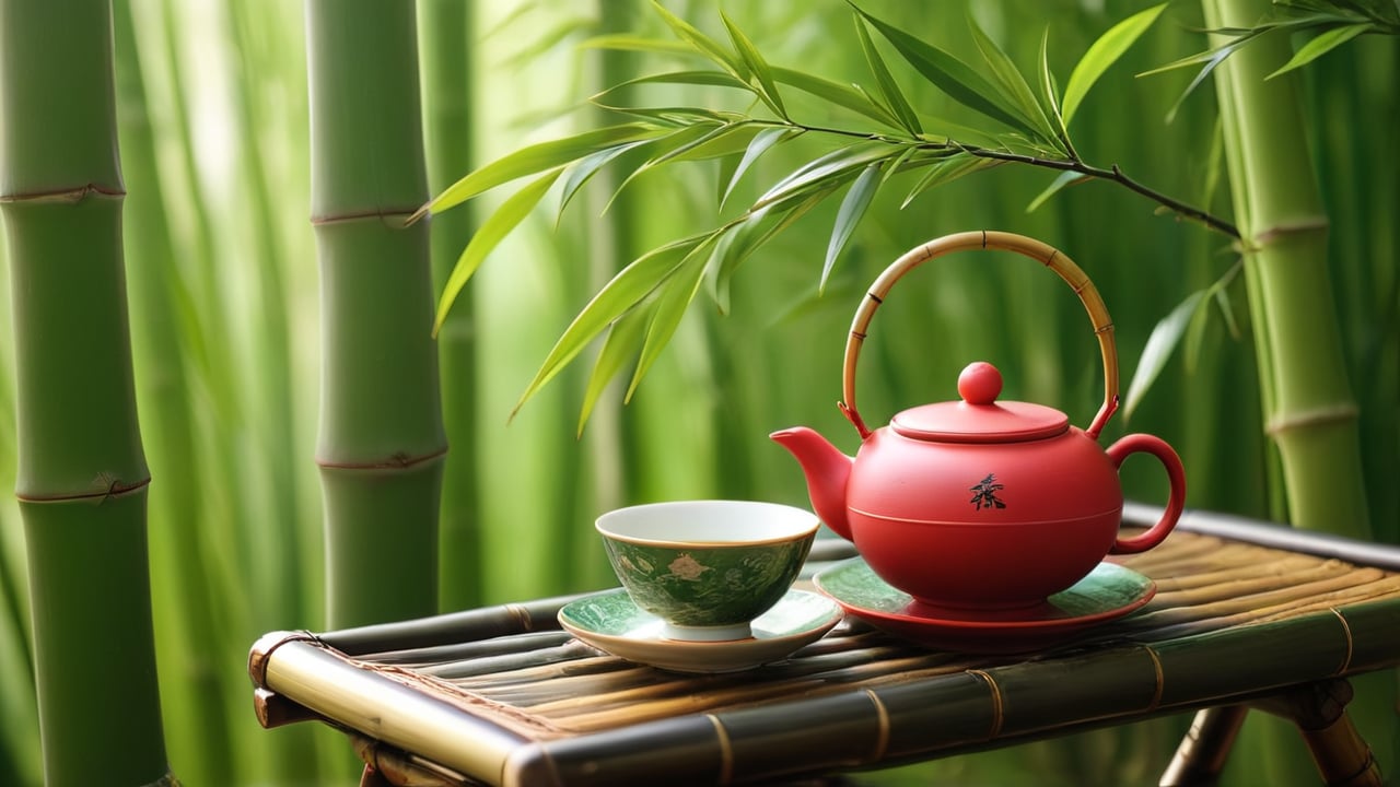 Bamboo Grove: Enchanting Solitude with Chinese Tea Set