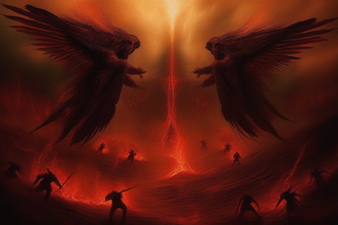 Angels of torment in hell