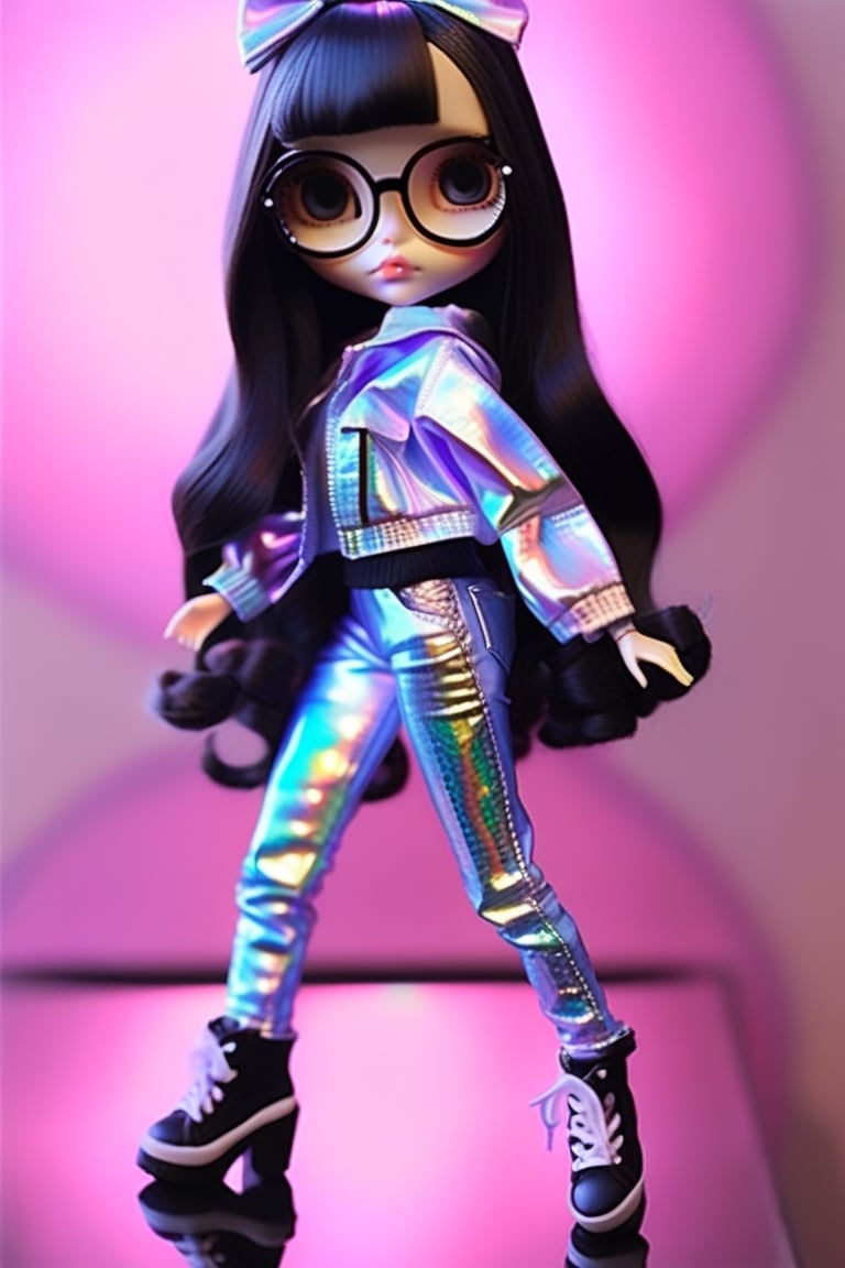 Blythe doll style holografic style ,minimalist hologram