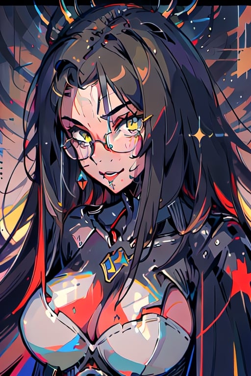 la reina de las brujas ,glasses,portrait,happyAsagiriAya,illustration,shodanSS_soul3142