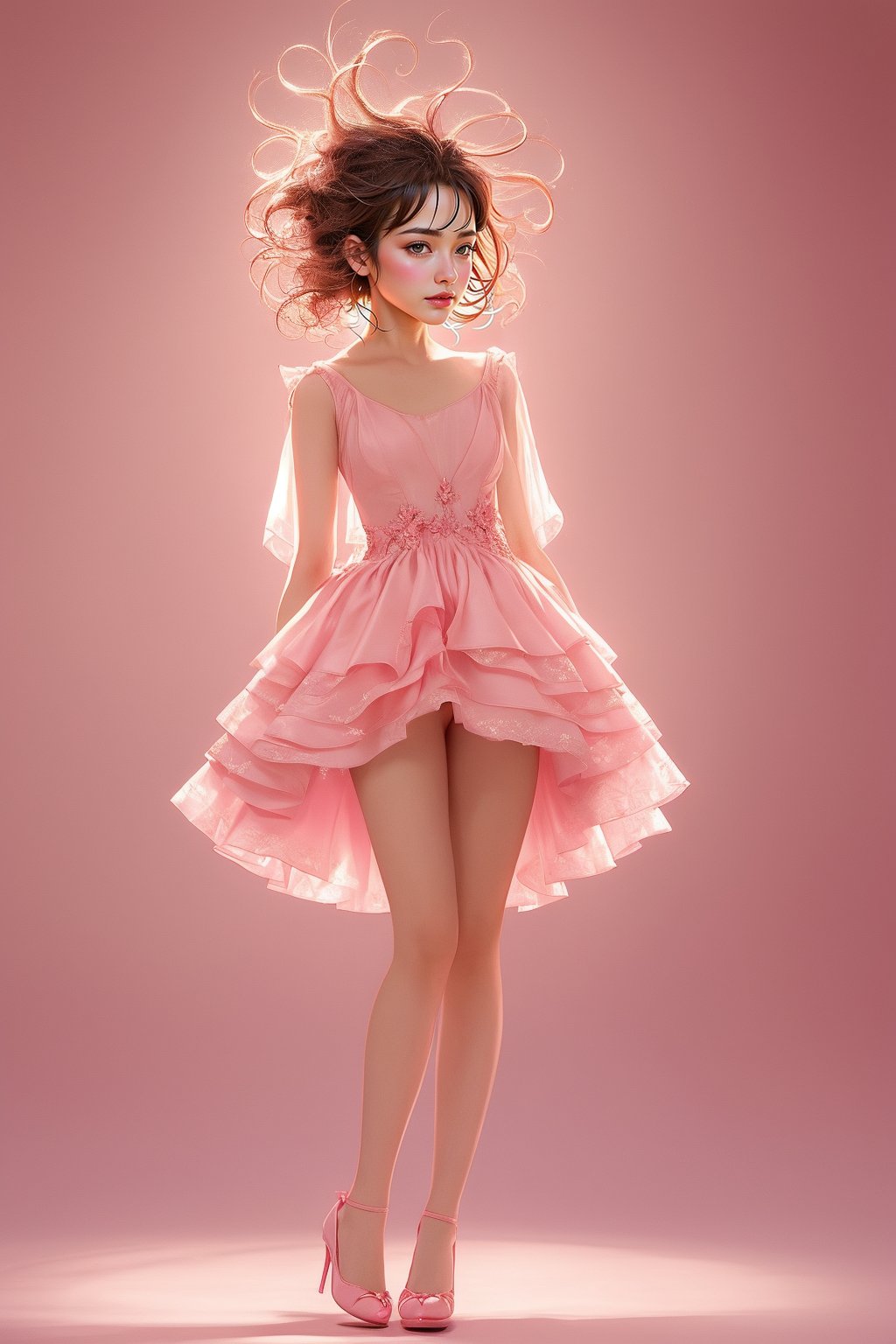 {{best quality}}, {{masterpiece}}, {{ultra-detailed}}, {illustration}, {detailed light}, {an extremely delicate and beautiful}, a girl,  messy floating hair,  feminine , depth of field,acmm ss outfit,Myanmar.
viewed from behind.slik dress . Soft pink colour..
Heels .full body. Good looking. Stand up pose.