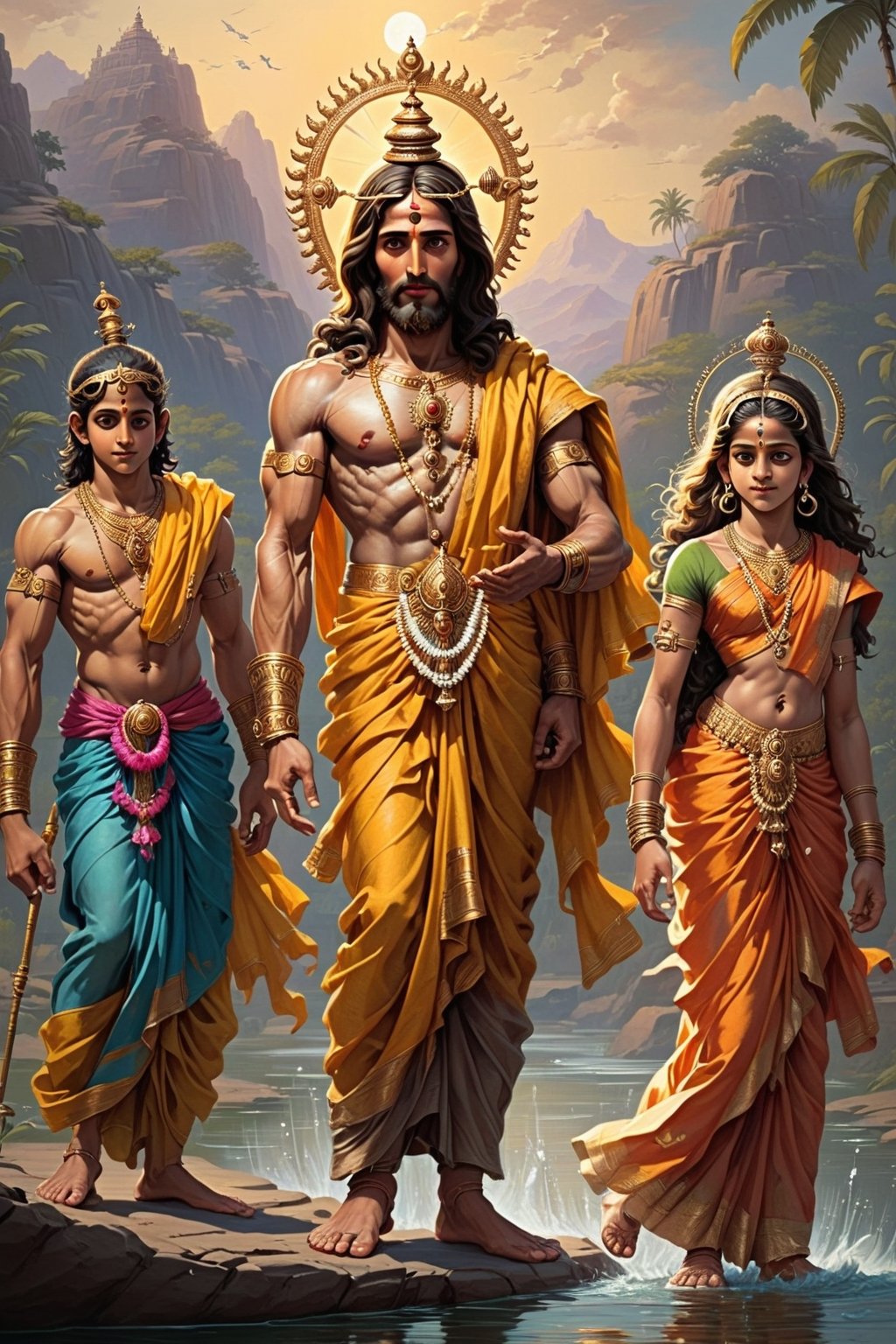 Jesus also referred to as Jesus Christ, Jesus of Nazareth, and many other names and titles, was a first-century Jewish preacher and religious leader.Six Hinduism deities. Surya, Parvati, Hanuman, Lakshmi, Vishnu, and Indra. · Shiva (left), Vishnu (middle), and Brahma (right) · The ten avatars of Vishnu, ( ...
‎List · ‎Ishvari · ‎Bhagavati
 Poor indian family, child_and_parent, river, farm