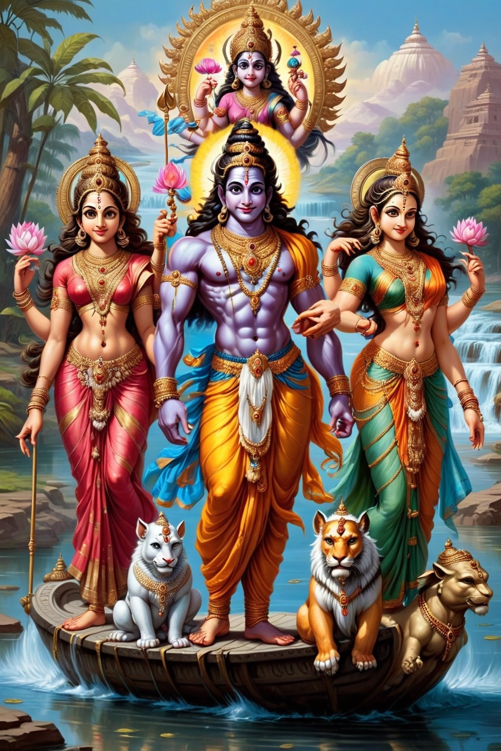 Six Hinduism deities. Surya, Parvati, Hanuman, Lakshmi, Vishnu, and Indra. · Shiva (left), Vishnu (middle), and Brahma (right) · The ten avatars of Vishnu, ( ...
‎List · ‎Ishvari · ‎Bhagavati
 Poor indian family, child_and_parent, river, farm