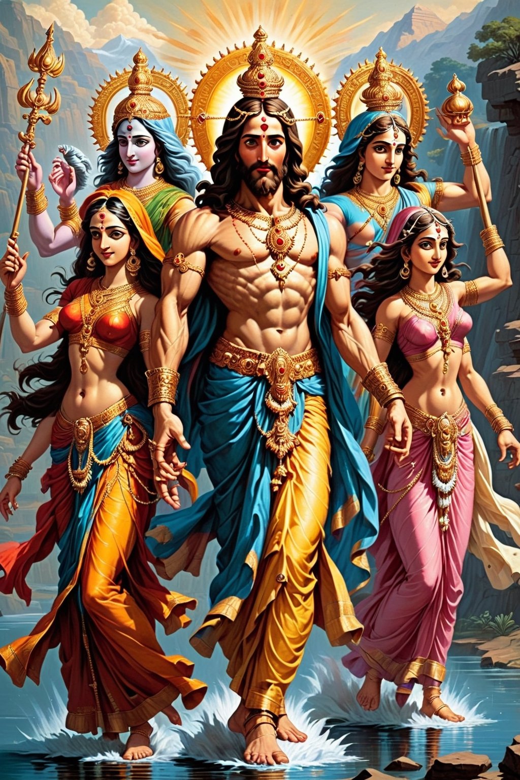 Jesus also referred to as Jesus Christ, Jesus of Nazareth, and many other names and titles, was a first-century Jewish preacher and religious leader.Six Hinduism deities. Surya, Parvati, Hanuman, Lakshmi, Vishnu, and Indra. · Shiva (left), Vishnu (middle), and Brahma (right) · The ten avatars of Vishnu, ( ...
‎List · ‎Ishvari · ‎Bhagavati
 Poor indian family, child_and_parent, river, farmHeaven, or the heavens, is a common religious cosmological or transcendent supernatural place where beings such as deities, angels, souls, saints, ...