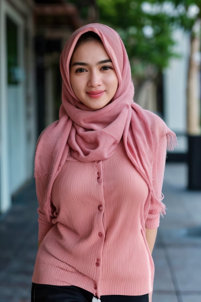 1girl,medium breast,((hijab))wearing tanktop with cardigan,(half body view)Capture a striking photograph featuring a (Lush Girlfriend) who is also a (Tax collector), showcasing her warmth with a (radiant smile). She possesses (rich chestnut hair) and dons attire with (soothing winter tones). Utilize a (tilt-shift) technique to create a unique perspective, infusing a touch of (Horror) to add an intriguing twist. Enhance the scene with (specular lighting) casting shadows that amplify the cinematic ambiance. Employ the capabilities of a (Samsung Galaxy) with an aperture of (F/5) to achieve a perfect blend of focus and bokeh. Create a (cinematic still at 1.2) with (film grain) for a nostalgic touch and introduce (freedom-loving freckles) for added charm. Aim for the professional quality of a (35mm photograph) while ensuring the image is (highly detailed) in (4K resolution), delivering a visually compelling and emotionally resonant portrayal.,mari4,b1d4n,4ngel