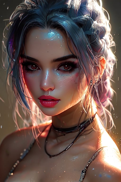 A stunning cyberpunk girl with perfect facial features—captivating eyes, a flawless nose, and alluring lips. Her look is a blend of futuristic style and edgy sophistication, epitomizing the essence of cyberpunk beauty, ,photo r3al,JinxKaryln,Cyberpunk 