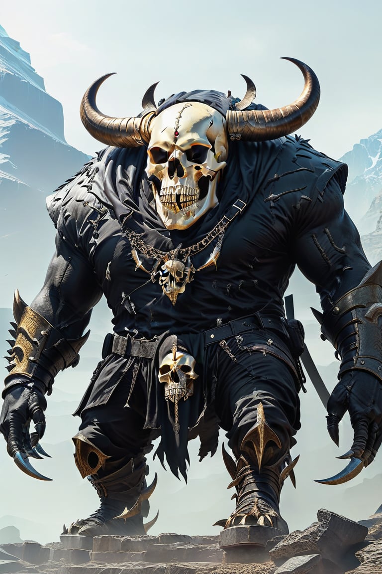 create an epic monster, skull,concept art