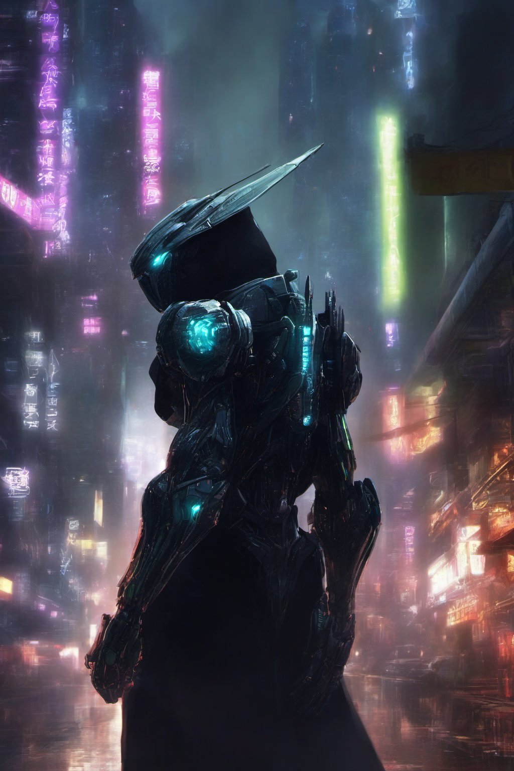 Mantis Dark Hood cyborg Power Nightcity Cyber Black Robot Mecha Evil robot,background,night city ,background,night city