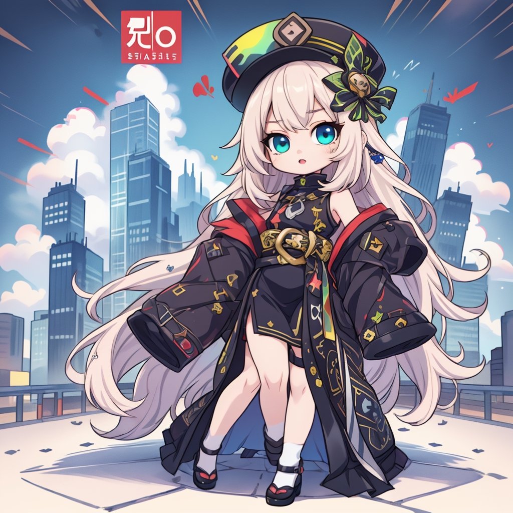 masterpiece, best quality 1.2, Create a chibi anime version of a scene featuring a girl with long, flowing hair and a determined expression. She is wearing a stylish, dark dress with chinese accents. Surrounding her are several large, green serpents with menacing expressions. The background should depict chinese theme. The girl's pose should be confident and bold, reflecting her fearlessness amidst the serpents. Ensure the overall style is cute and chibi, with exaggerated features such as large eyes and small body proportions typical of chibi characters. The serpents should also be rendered in a cute, less intimidating chibi style while maintaining their distinct green color and texture.,xuer Luxury brand fashion
