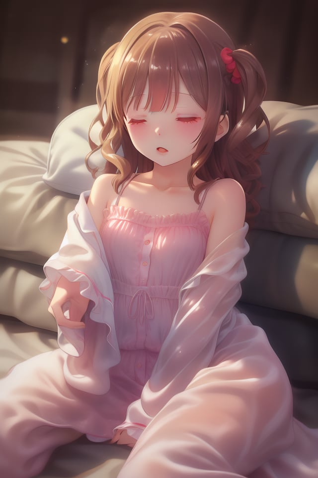mikas
A cute girl sleeping in a nightgown and having trouble sleeping