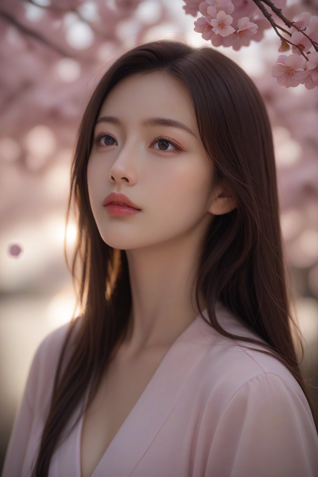 score_9, score_8_up, score_7_up, source_Anime, masterpiece, best quality, 
BREAK
1girl, solo, long hair, brown hair, upper body, , black eyes, lips, realistic ,cherry blossoms, out of focus foreground and background,depth of field, soft bokeh, soft lighting bathes she body and face