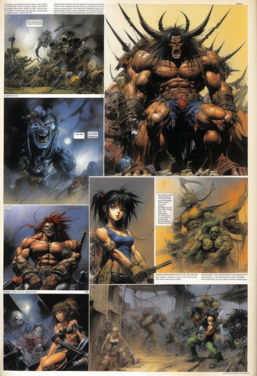 score_9, source_anime, (Part 1 above, Part 2 below) BOOK OF THE SIMON BISLEY, art station, BANDE DESSINÉE story transcription, full color