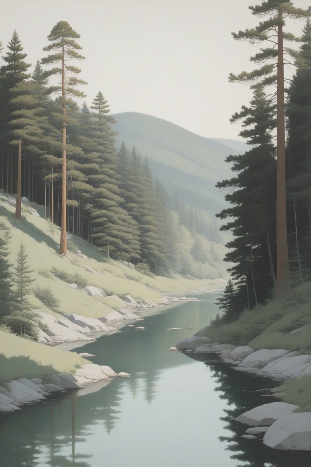 in style of Harriet Lee-Merrion , stunning natural landscape, forest --ar 3:2