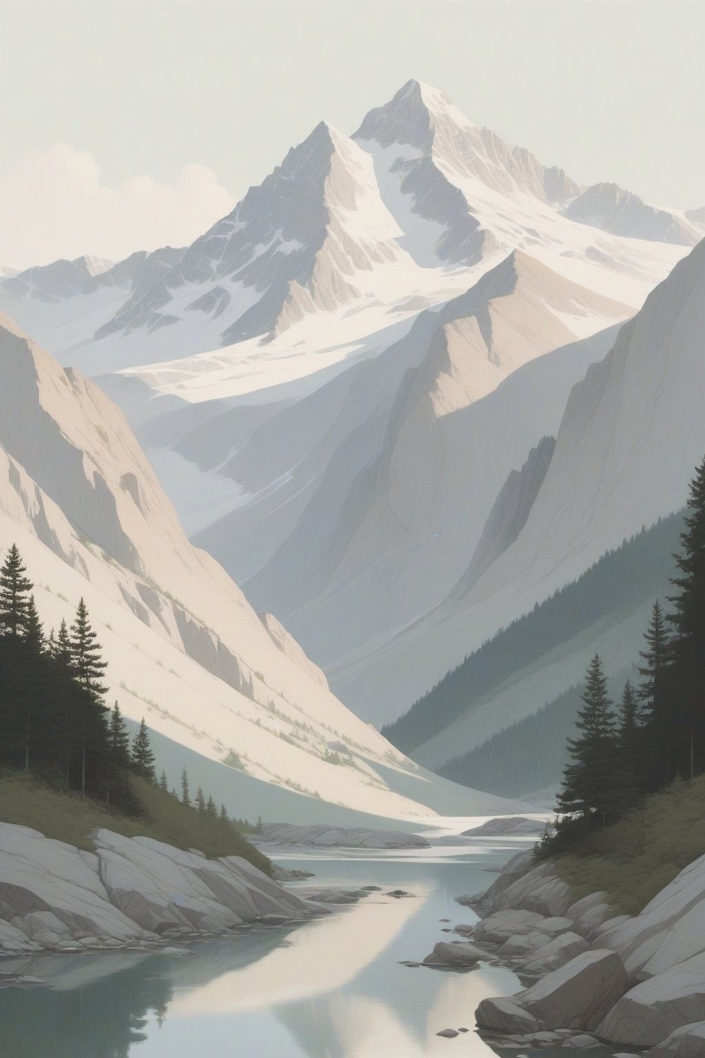 in style of Harriet Lee-Merrion , stunning natural landscape, Mountain --ar 3:2