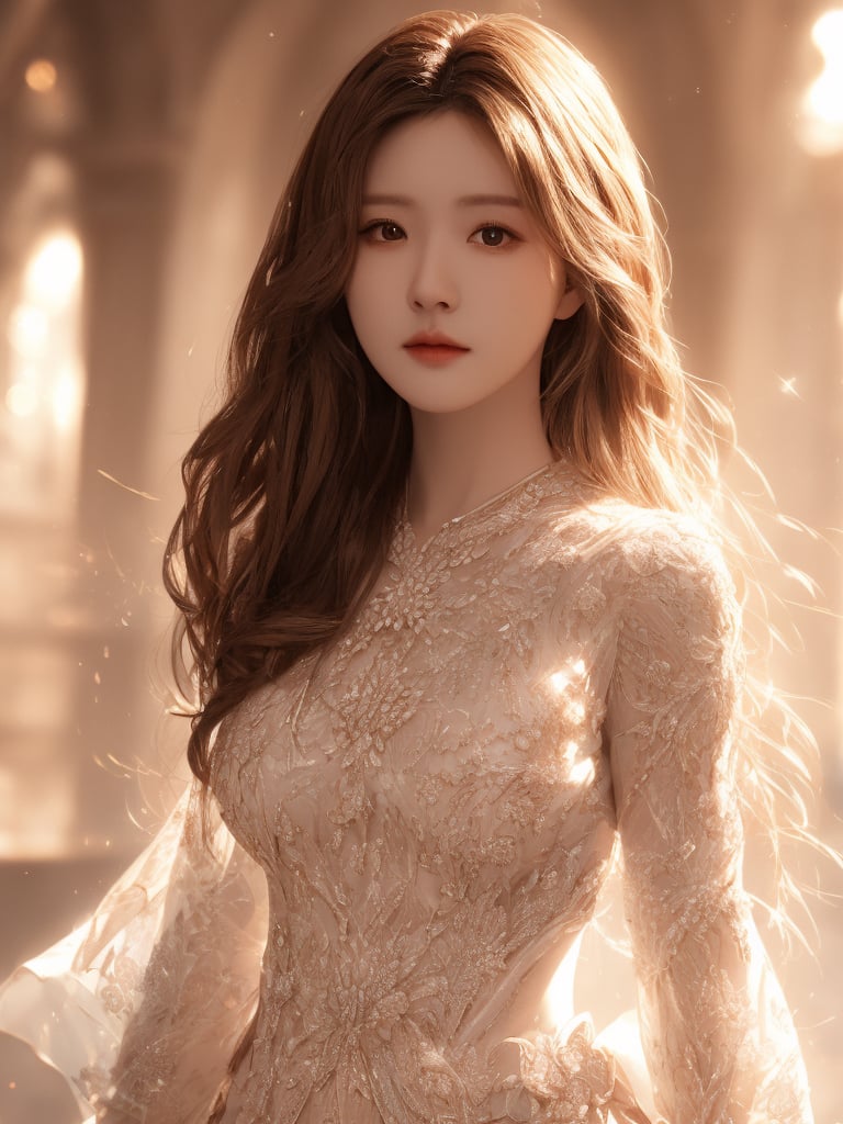 A 45yr beautiful women named Zhao lusi standing pose full body potrait highly detailed realistic face with lighting and shadow control on face and hair photorealistic,Lens Flares,perfect split lighting,shaded face,Young beauty spirit , ,cinematic lightings,1 girl