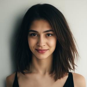 A high-resolution, ultra-detailed masterpiece featuring a single girl with perfect eyes, looking directly at the viewer. She has a gorgeous smile and is winking, captured in a dynamic pose. The background is simple and minimalistic, allowing her intricate details to stand out. The image is highly detailed, with a focus on her expressive eyes and the subtle nuances of her facial expression.