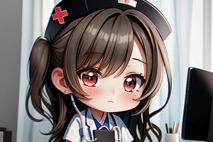 (masterpiece and beautifully detailed mashing up:1.1), chibi, nurse, 