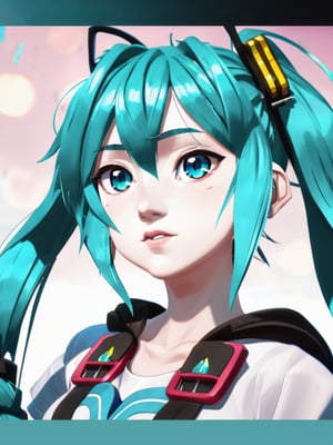 beautiful age 18 girl, arcane, aqua hair, Twin Tail hair, hatsune miku, freckles, sexy, beautiful,  dslr, 8k, 4k, natural skin, textured skin,arcane