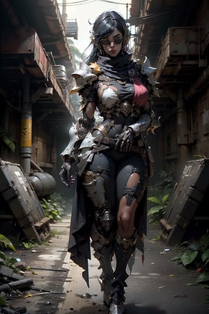 highres, Ultra HD, ((close-up)),(( tropical Bunker background) ),,((strong beautiful colours)),ultra detailed,((a female hero in a heavy michancal costume, michancal chest )),cinematic poster, , musculer, biceps, masculine wearing headphones,black hair ,wearing ,military heavy white mecha armour ,  big  mecha hands, musculer, yellow and black heavy armour glowing sunglasses , megestic ,,  , front   , (tan_skin )  ,  ,  ,  battle armour,  ,,  ,a sci-fi ocean background,,front,  the the background is a high-tech lighting scene of a Bunker,on vacation in a remote tropical island  ,     , sci-fi, futeristic, ,