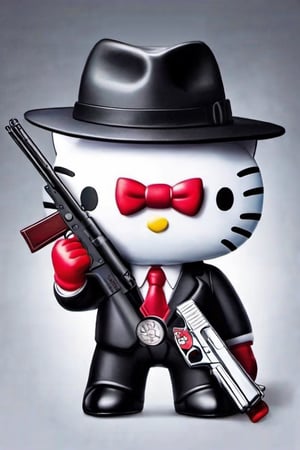 Hello Kitty working as a hitman,none