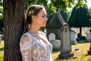Photo. Profile of a Ukrainian woman in a lace summer dress. She is standing beside a tree with her eyes closed, facing the morning sun. The background is a cemetery.
BREAK
Picture of a Ukrainian woman in a lace summer dress, in profile. She is beside a tree, eyes closed, basking in the morning sun. A cemetery is in the background.
BREAK
Image of a Ukrainian woman wearing a lace summer dress. In profile, she faces the morning sun with eyes closed, next to a tree. The background reveals a cemetery.
BREAK
Snapshot of a Ukrainian woman in a lace summer dress, shown in profile. She stands by a tree, eyes closed, soaking in the morning sun, with a cemetery behind her.
BREAK
Photograph of a Ukrainian woman in a lace summer dress, profile view. She is near a tree, eyes closed, facing the morning sun. The background features a cemetery.