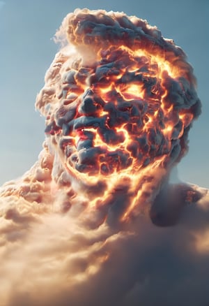 Cloud that looks like the Head of Donald Trump shouting in anger, ral-lava