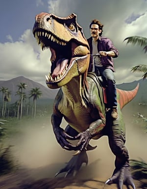 H4ck3rm4n,  hackerman riding a T-rex