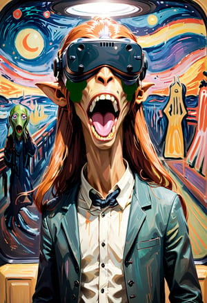 Jar Jar Binks, VR Headset, The Scream by Edvard Munch