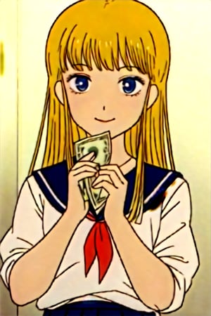 masterpiece, best quality, (anime screencap:1.2), Hibari, on-model, 1boy, blue eyes, slender, smile, long hair, blonde hair, shirt, serafuku, skirt, school uniform, smiling, cute pose ,1boys, facial hair, money, vest, holding, holding money, white shirt, upper body, jewelry, blurry, beard, formal, , fair-skinned female, 
supermodel, :<, perfect face,  skinny,  20 year old,  petite,  Chestnut pixie cut with bangs,  Brimming lips, wearing sexy luxury mini dress,  fair skinned african, olive skin, skin texture,  Heliconia eyes,  best quality , RAW photo, subject, 8k uhd,  high quality, photo realistic, dark-skinned male, 