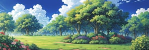 masterpiece, best quality, looking at viewer, Ken Sugimori \(style\), (full body), {{{forest, tree, \(substance\), inner tree, green leaves, trunk, leafy branches, grass, bush, flowers, sky, clouds }}}, {White background} SMAce, masterpiece, best quality, , masterpiece, {{illustration}}, {best quality}, {{hi res}}