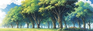 masterpiece, best quality, looking at viewer, Ken Sugimori \(style\), (full body), {{{forest, tree, \(substance\), inner tree, green leaves, trunk, leafy branches, grass, bush, flowers, sky, clouds }}}, {White background} SMAce, masterpiece, best quality, , masterpiece, {{illustration}}, {best quality}, {{hi res}}