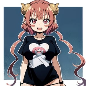 Anime 4D style, cute, medium_breasts, stickers, icon,  long t-shirt full black, panties black, detailed face, 