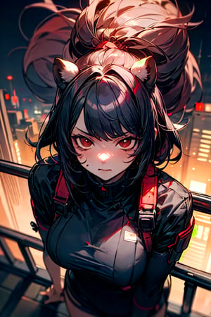 (masterpiece:1.4),(best quality:1.4),1 tanuki_demon, (cyberpunk:1),(evil expression:1),(tokyo tower background at night:1),tetsubo:1,style,