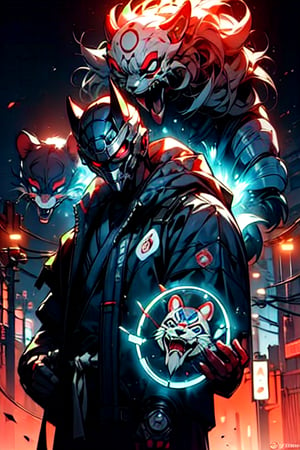 (masterpiece:1.4),(best quality:1.4),yokai,monster,1 tanuki_robot_mask1,  protecting himself with a blue energy shield,(cyberpunk:1),(evil expression:1),(tokyo tower background at night:1),(energy shield:1),(rutkowski:0.66), art [[by jordan grimmer]],style