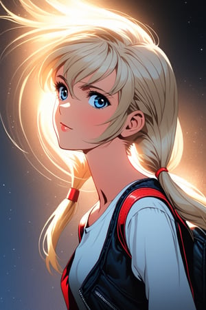 ((1 female))l, full body, blonde hair, two pigtails, blue eyes, white t-shirt, jeans, black boots,(red leather jacket:1),beautiful girl with attention to detail, beautiful delicate eyes, detailed face, beautiful eyes,Beautiful Pose, Natural Light, ((Real) ) Quality: 1.2 )), Cinematic Lighting, Perfect Composition, Super Detail, Official Art, Masterpiece, (Best Quality: 1.3), Reflection, High Resolution CG Unity 8K Wallpaper, Detailed Background, Masterpiece, (Photorealistic): 1.2),