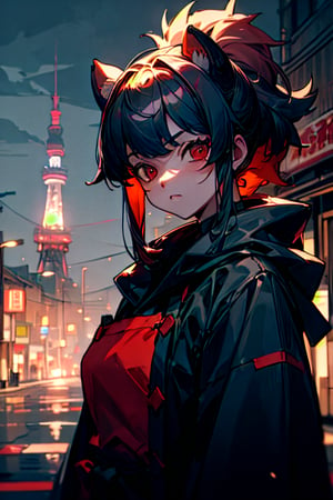 (masterpiece:1.4),(best quality:1.4),1 tanuki_demon, (cyberpunk:1),(evil expression:1),(tokyo tower background at night:1),kanabo:1,style,nijistyle,niji_dola