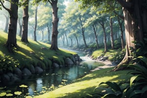 ((masterpiece, best quality, extremely detailed, )), anime, forest, bushes, plant, green leaves, foliage, spring  {best quality}, {{hi res}}, ,FFIXBG