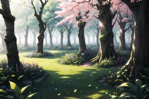 ((masterpiece, best quality, extremely detailed, )), anime, forest, bushes, plant, green leaves, foliage, spring  {best quality}, {{hi res}}, ,FFIXBG