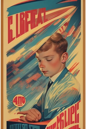 17yo guy, (40s French baseball poster:retro style, retro French typography, vibrant colors, style illustration, wear effect, vintage textures, antique poster aesthetic, graphic design) 