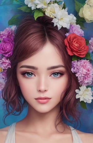 Close-up de uma bela mulher, arte de fundo, Bela arte digital, arte digital estilizada, bela arte uhd 4k, linda arte digital, arte colorida de fantasia digital, linda arte digital, rosas feitas de fumaça colorida, flores mágicas, arte digital muito linda, beautiful linda arte digital, Arte Digital 4K, arte digital 4k