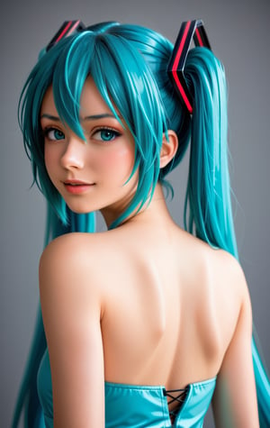 (masterpiece), best quality, expressive eyes, perfect face, Hotsune Miku, sexy, backshot